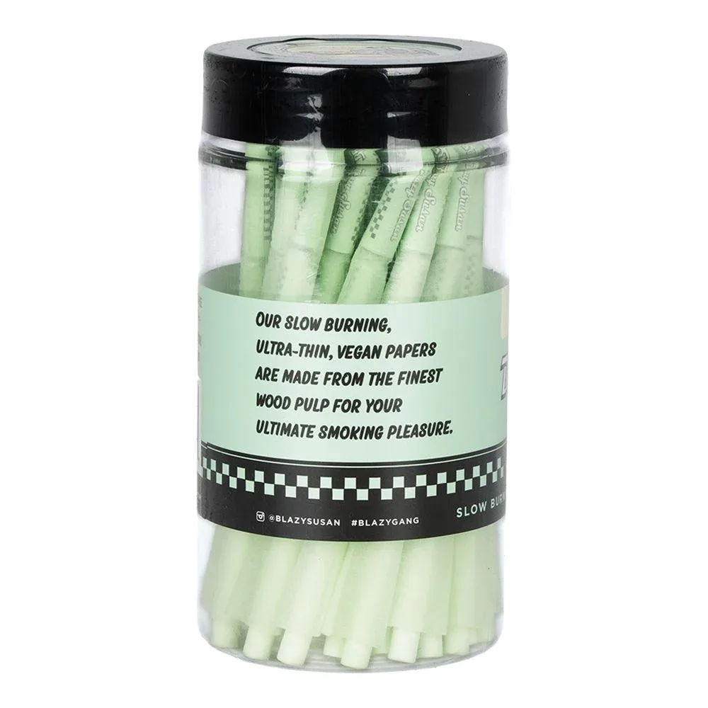 50CT JAR - Blazy Susan Green Pre-Rolled Cones - 1 1/4" - Image 2