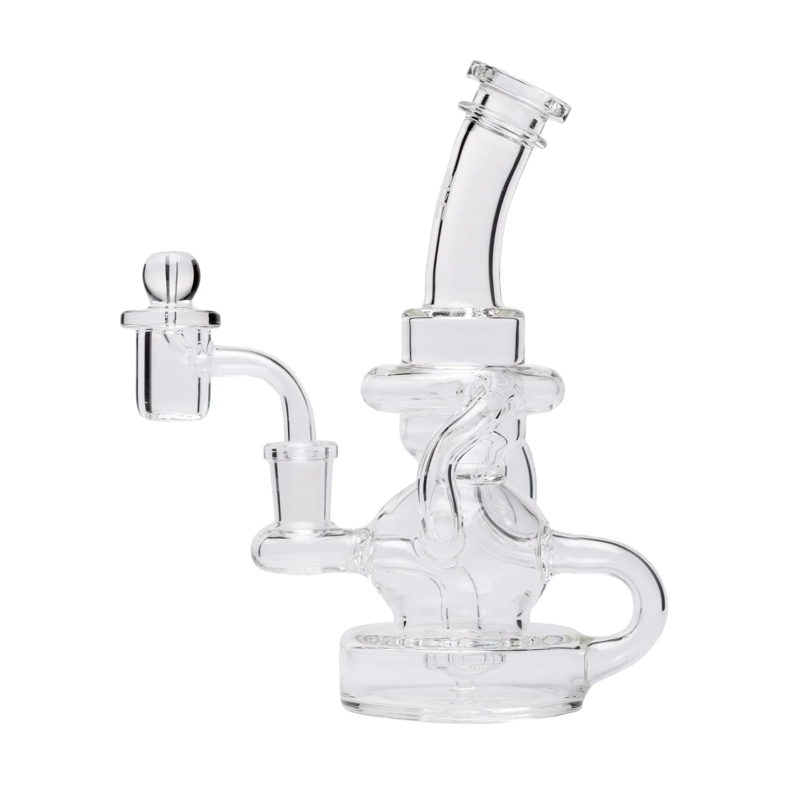 Human Grade Stubby Klein Glass Recycler Rig Water Pipe - Image 2