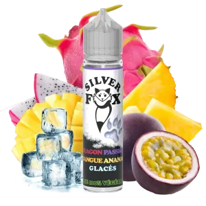 Dragon fruit, passion fruit, mango, pineapple ice Silver Fox 50ml shake and vape e-liquid