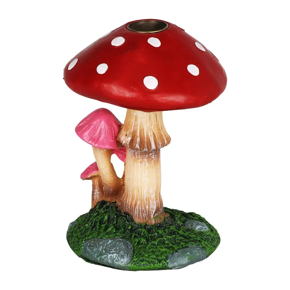 Sprouting Shrooms Backflow Polyresin Incense Burner - 4.25" - Image 2