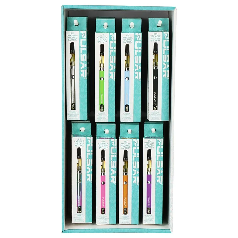 48CT DISPLAY - Pulsar Digital Display Slim VV Click Button 510 Battery - 400mAh / Asstorted Colors - Image 2