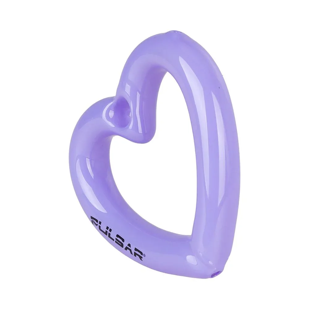 2PC SET - Pulsar Balloon Heart Glass Hand Pipe - 4.5" / Assorted Colors - Image 2