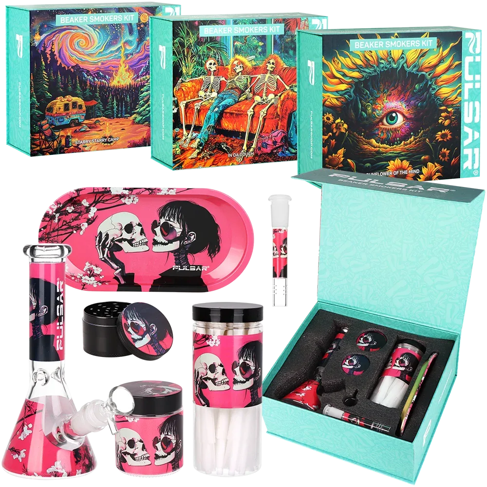 Pulsar Design Series Beaker Water Pipe Smoker's Kit | 7.75"