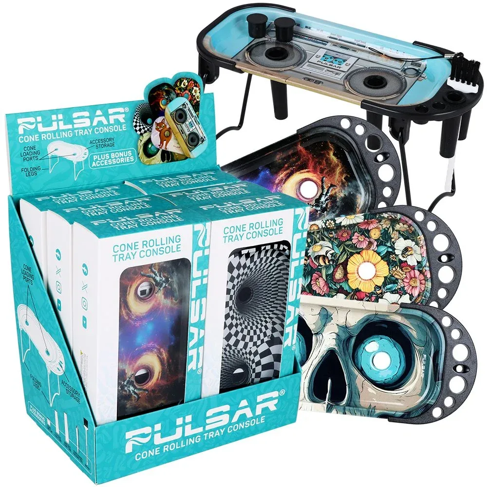 Pulsar Elevated Cone Rolling Tray Console - 9.25"x4.25" / Assorted Designs
