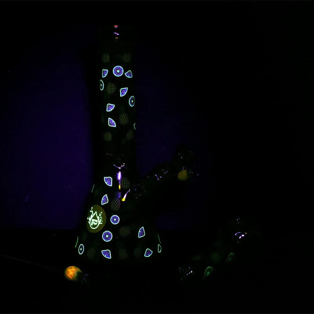 Pulsar Fruit Series Pineapple Express Herb Pipe Glow Duo - 10" / 14mm F - Image 2