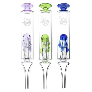 Pulsar Honey Drip Glass Dab Straw - 7.5" / Assorted Colors 3ct