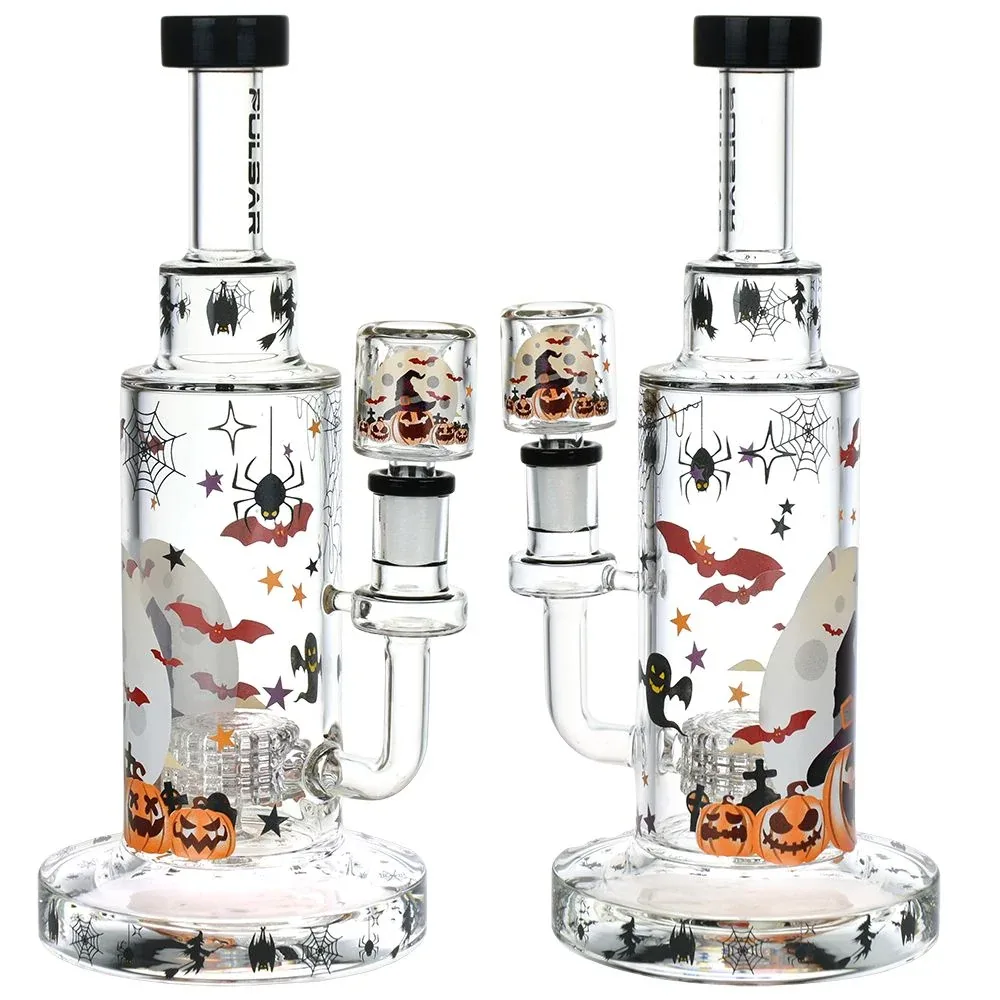 Pulsar Laughing Jack-O-Lantern Glass Bong - 9.75" / 14mm F