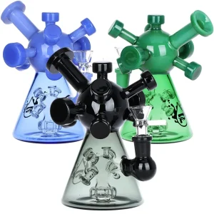 Pulsar Molecule Glass Water Pipe - 7" / 14mm F / Colors Vary