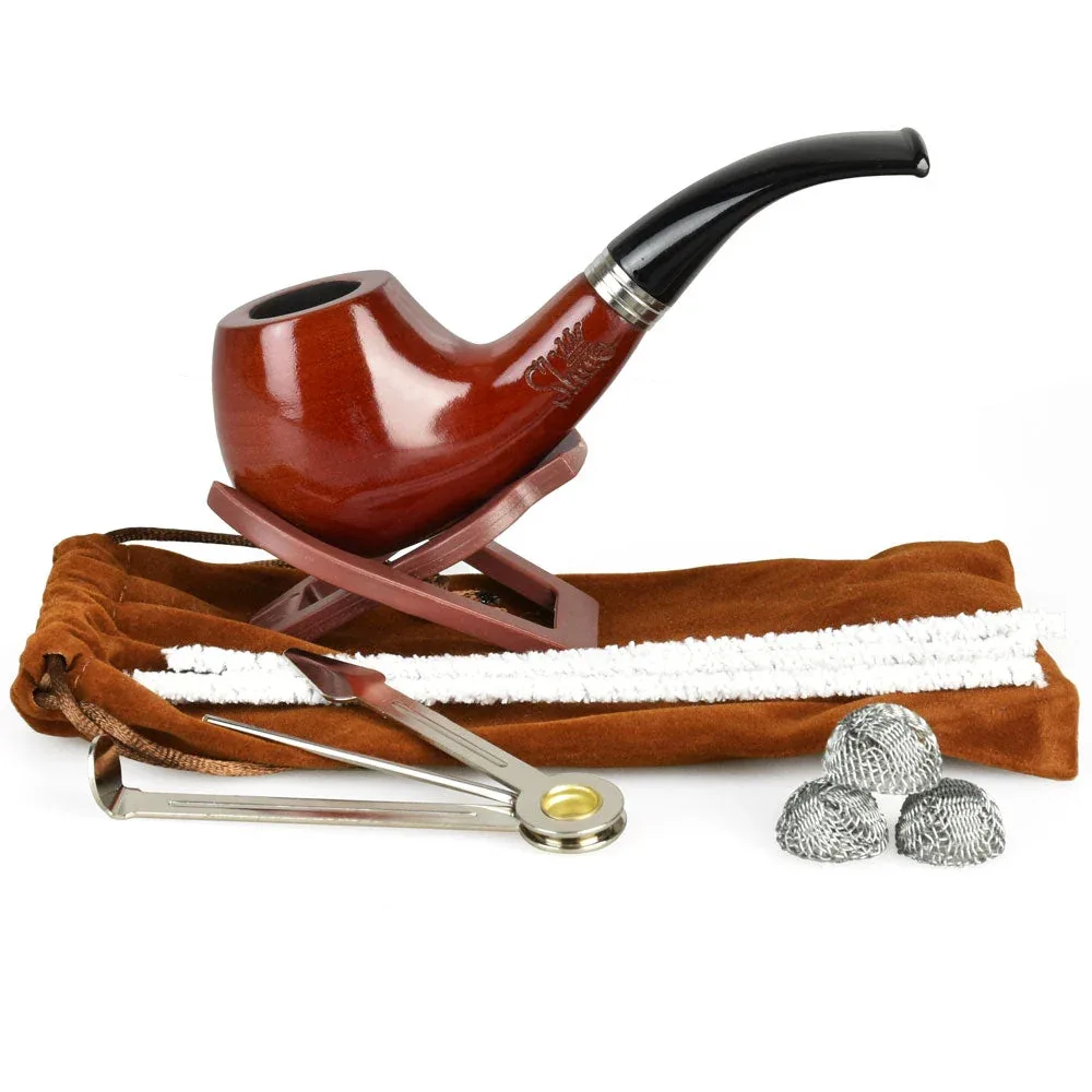 Pulsar Shire Pipes Bent Apple Cherry Wood Tobacco Pipe - Image 2