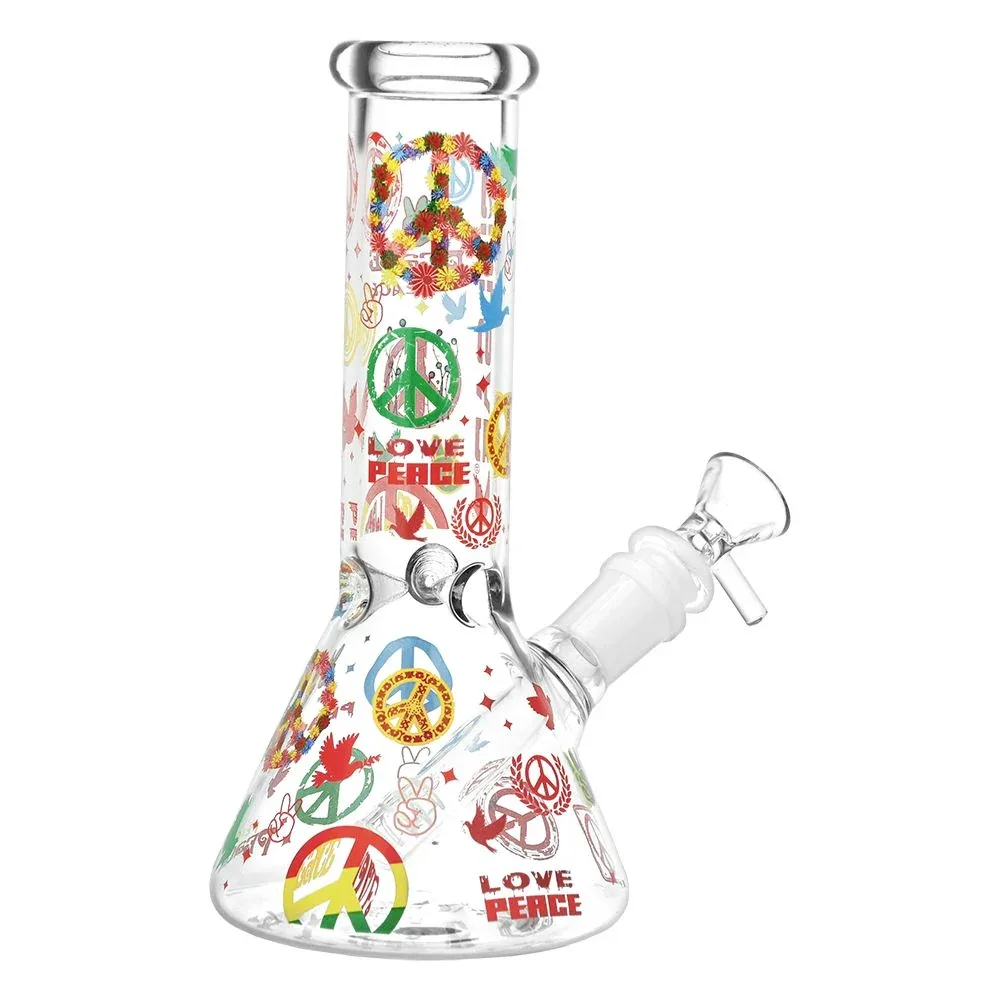 Pulsar World Peace Beaker Glass Water Pipe - 7.75" / 14mm F - Image 2