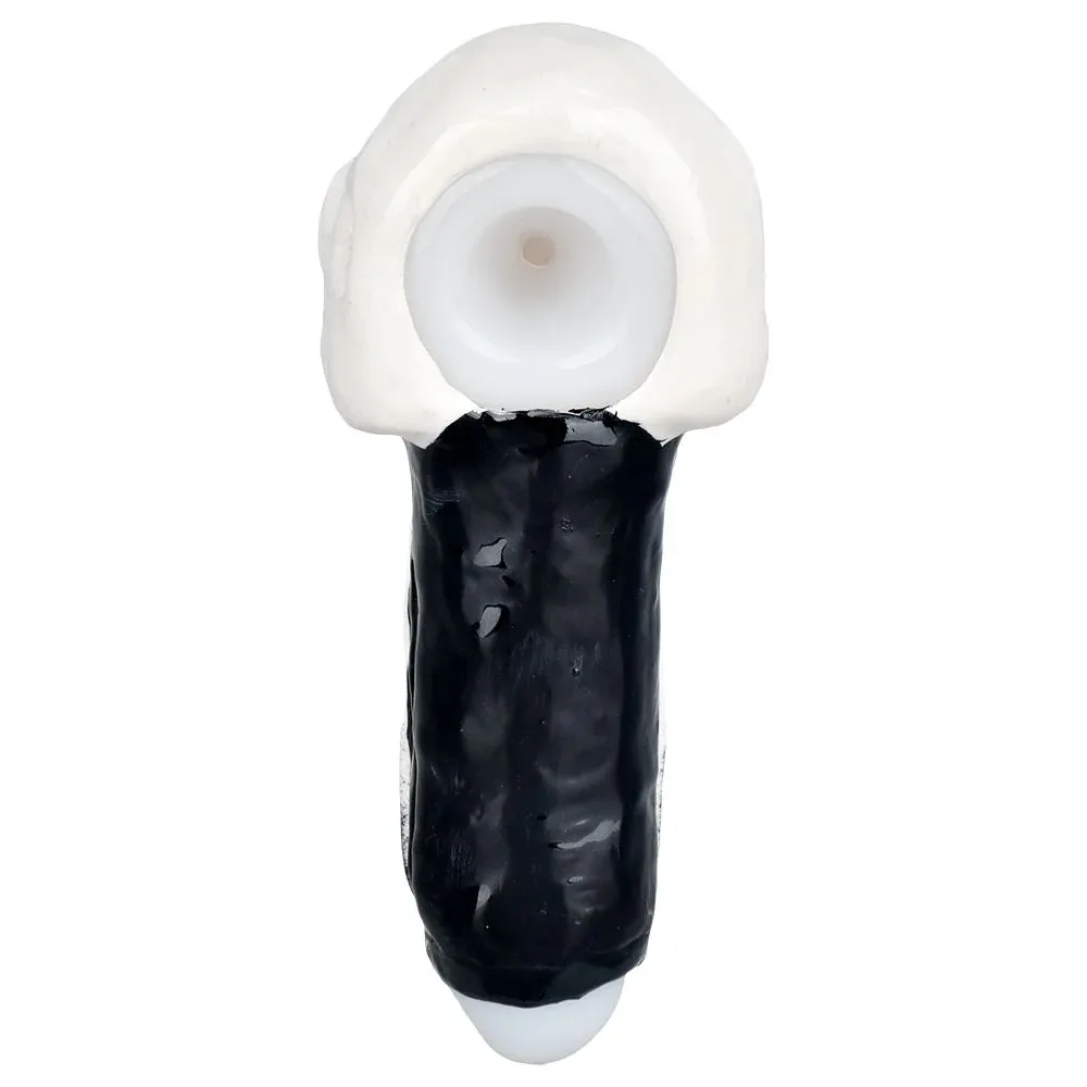 Punishing Skull Enamel on Glass Hand Pipe - 5.25" - Image 2