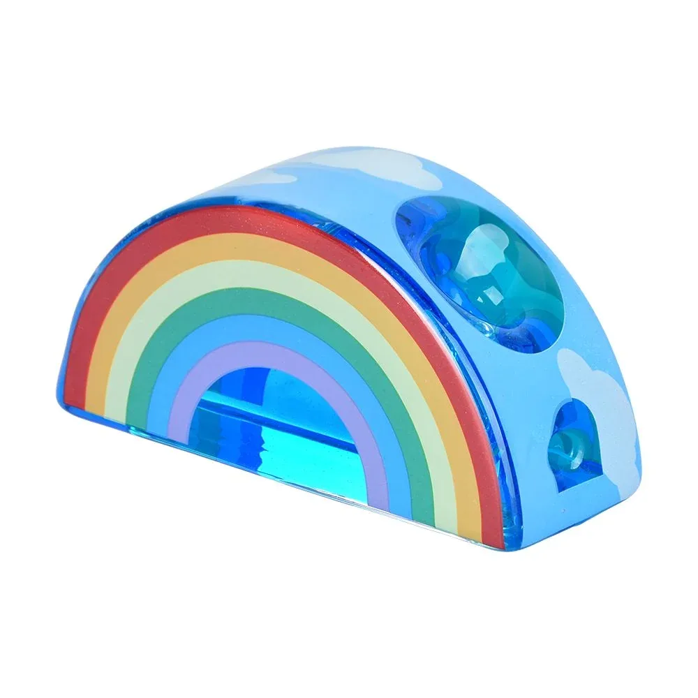 Rainbow Glycerin Glass Hand Pipe - 4.25" - Image 2