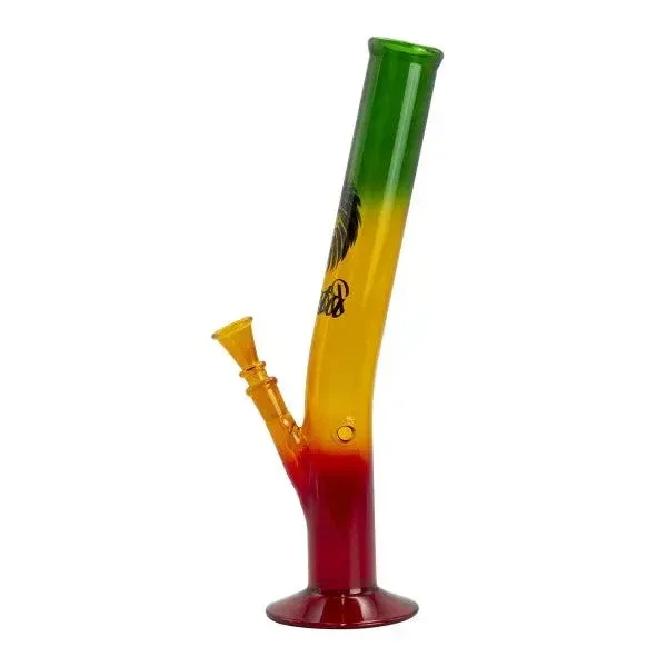 Rasta Colored Glass Water Pipe w/ Lion Logo 13" - Image 2