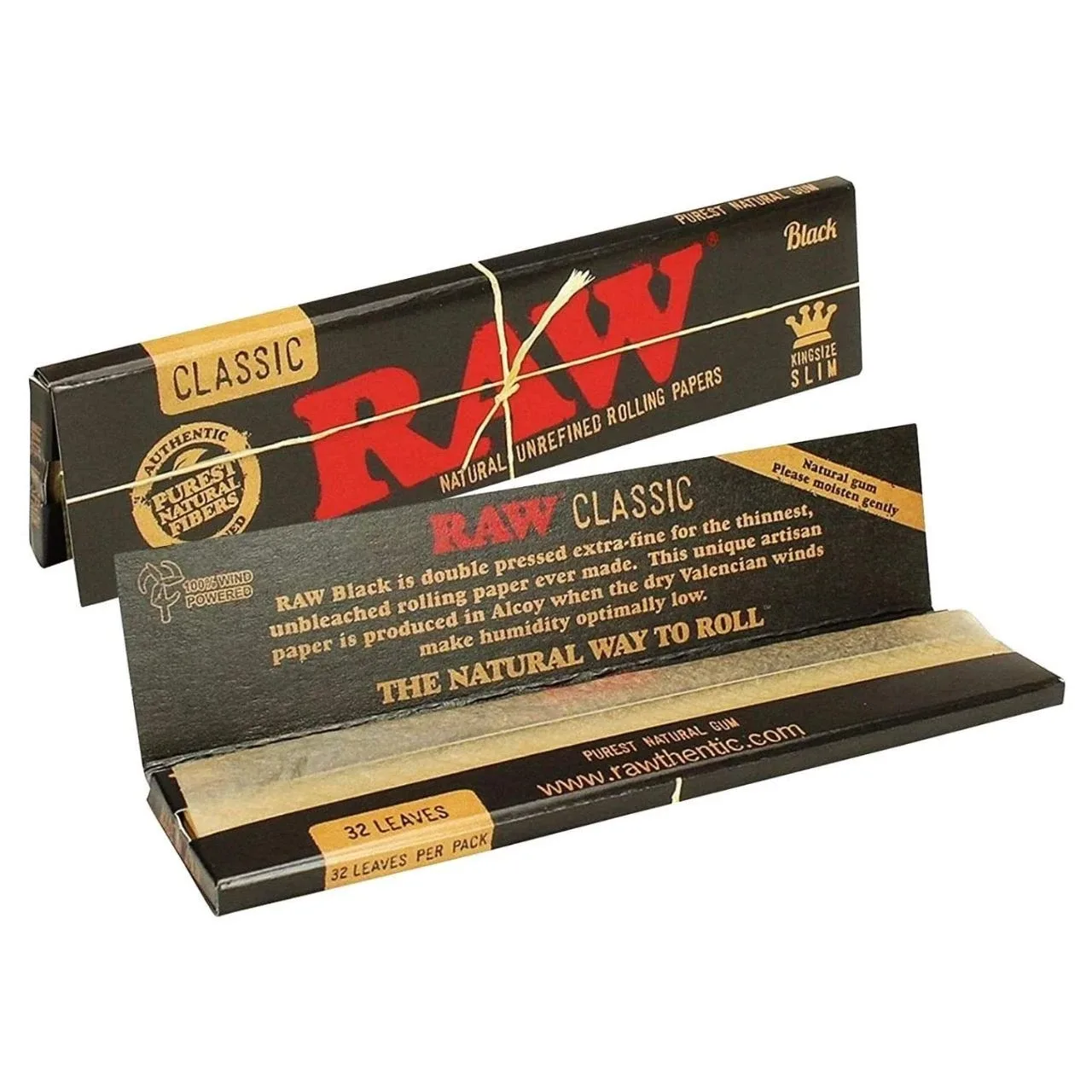 Raw King Size Black Papers Pack of 1 | 32 COUNT Classic