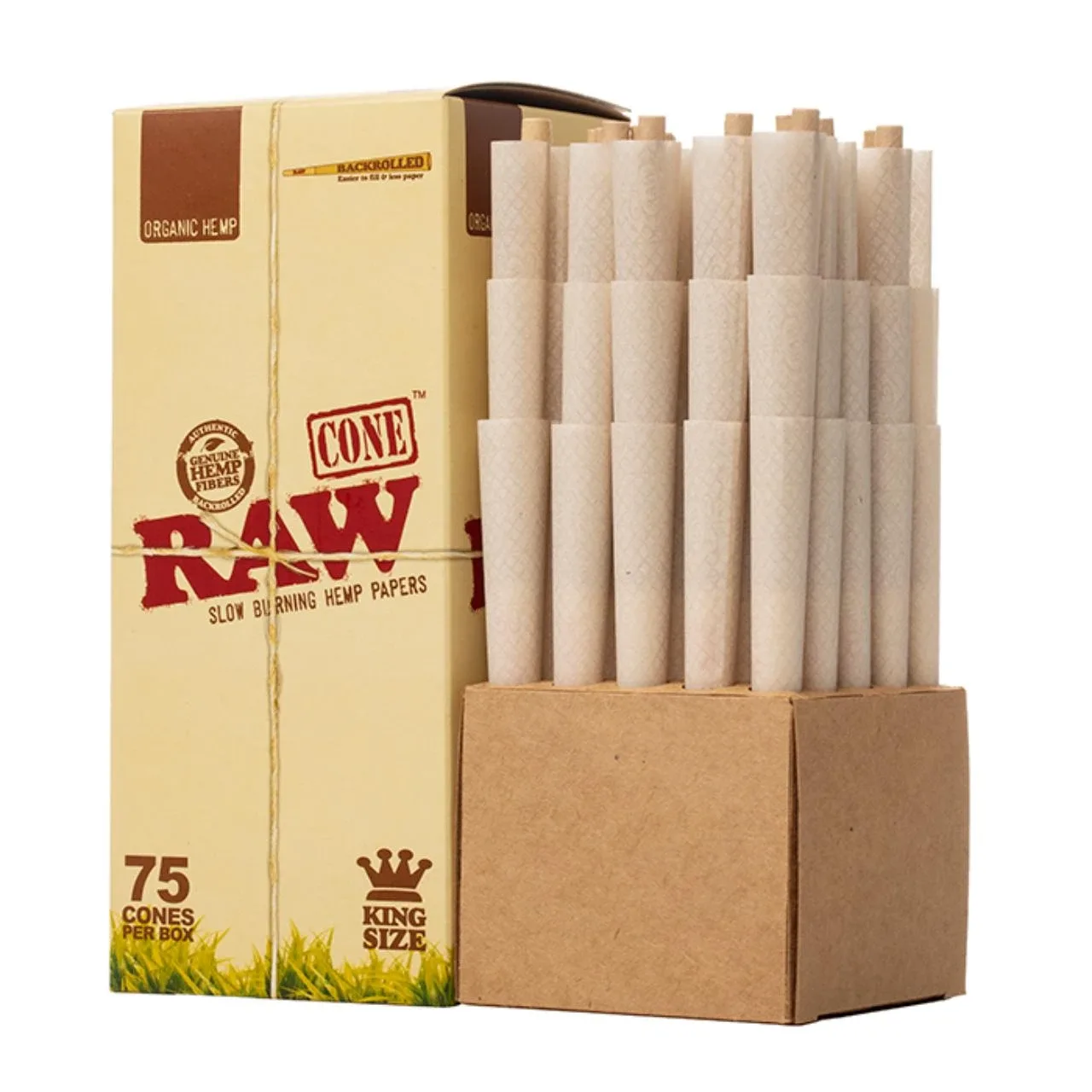 Raw King Size Cones 75 COUNT | Organic Hemp