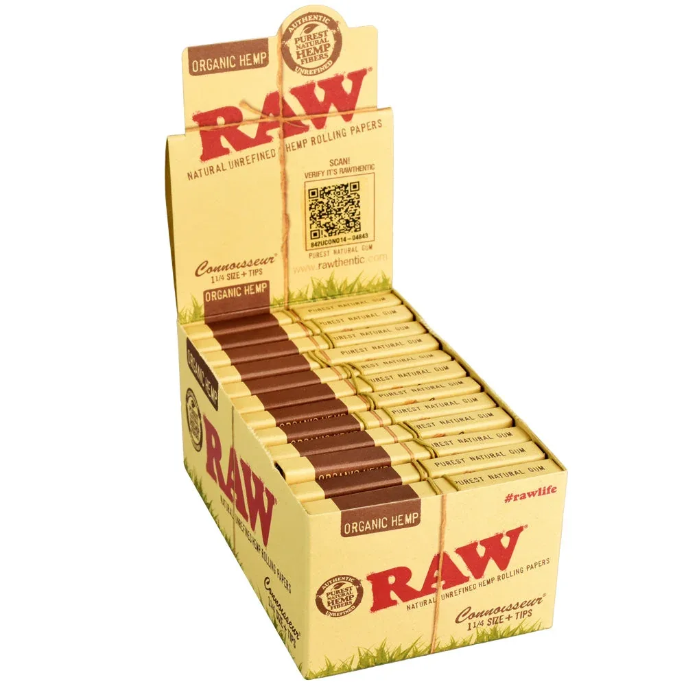 Raw Organic Hemp 1¼ Connoisseur Rolling Papers - 25PC