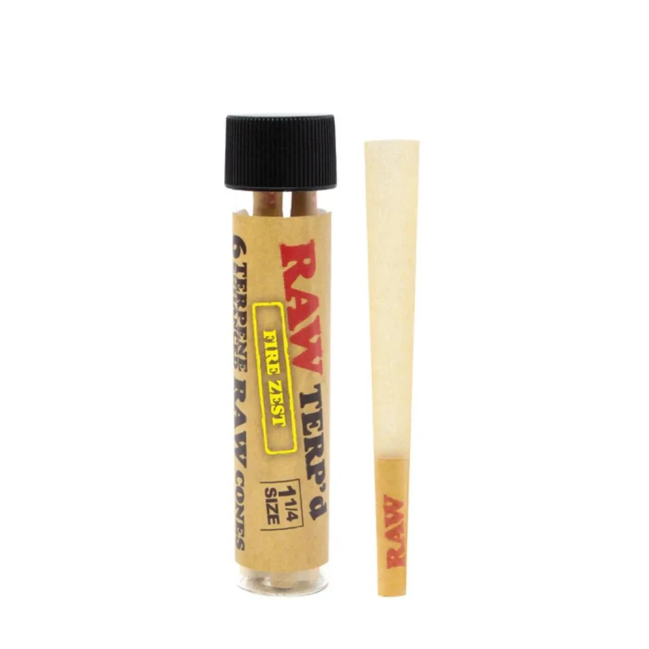 Raw Terp'd 1-1/4 Cones Pack of 1 | 6 Count Fire Zest
