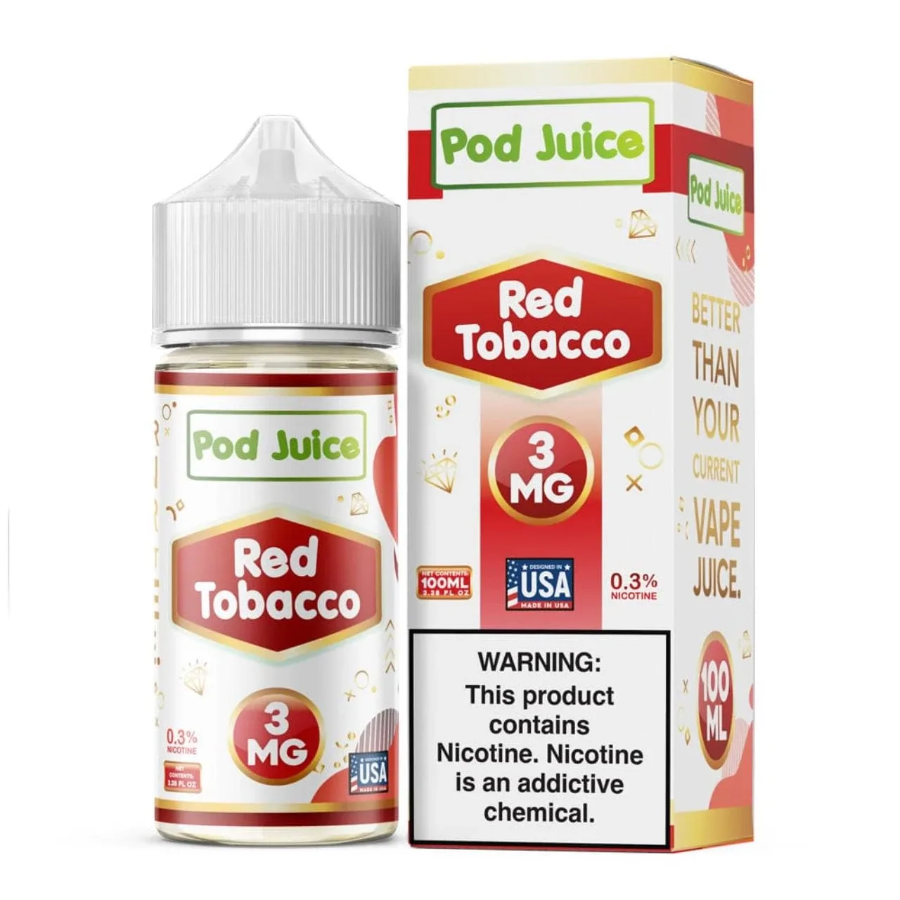 Red Tobacco Tobacco Free Nicotine 100ML E-Juice | Pod Juice