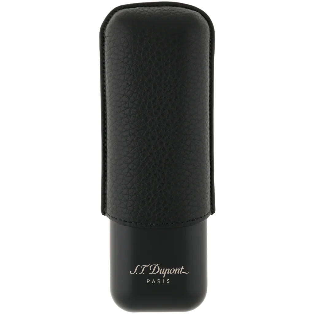 S.T. Dupont Double Cigar Case – Black Grain Matte