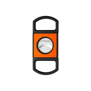 S.T. Dupont Guillotine Cigar Cutter - Matte Black & Neon Orange