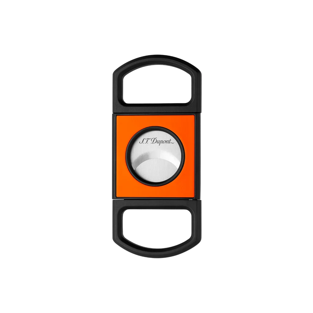 S.T. Dupont Guillotine Cigar Cutter - Matte Black & Neon Orange