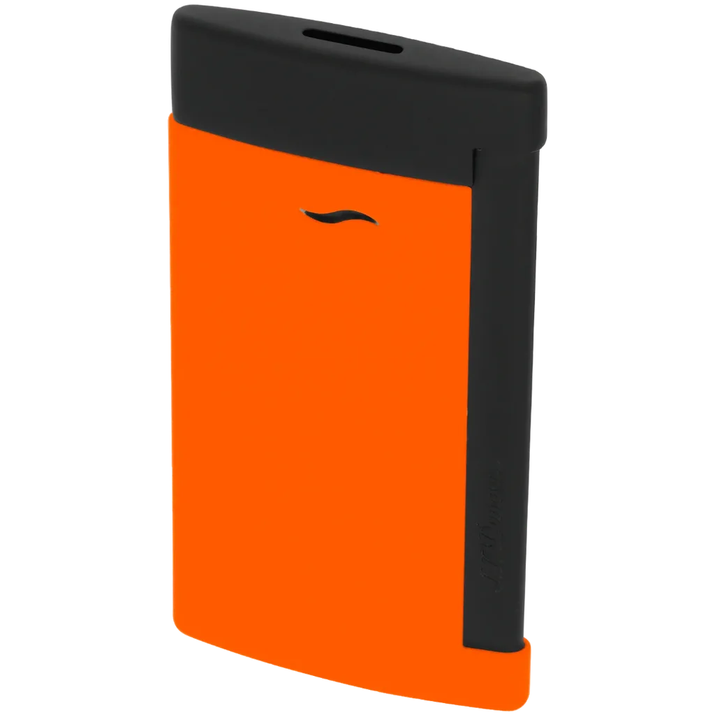 S.T. Dupont Slim 7 Lighter - Matte Black & Neon Orange