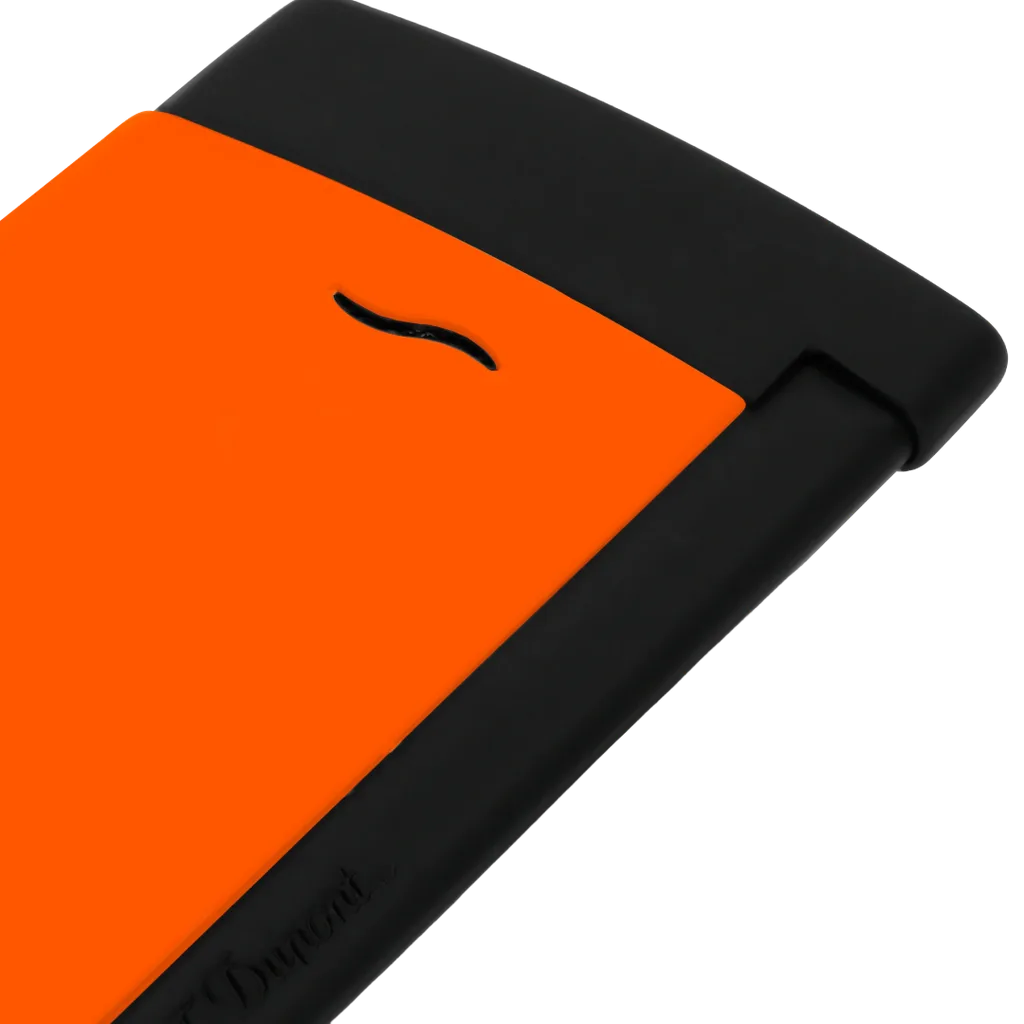 S.T. Dupont Slim 7 Lighter - Matte Black & Neon Orange - Image 2