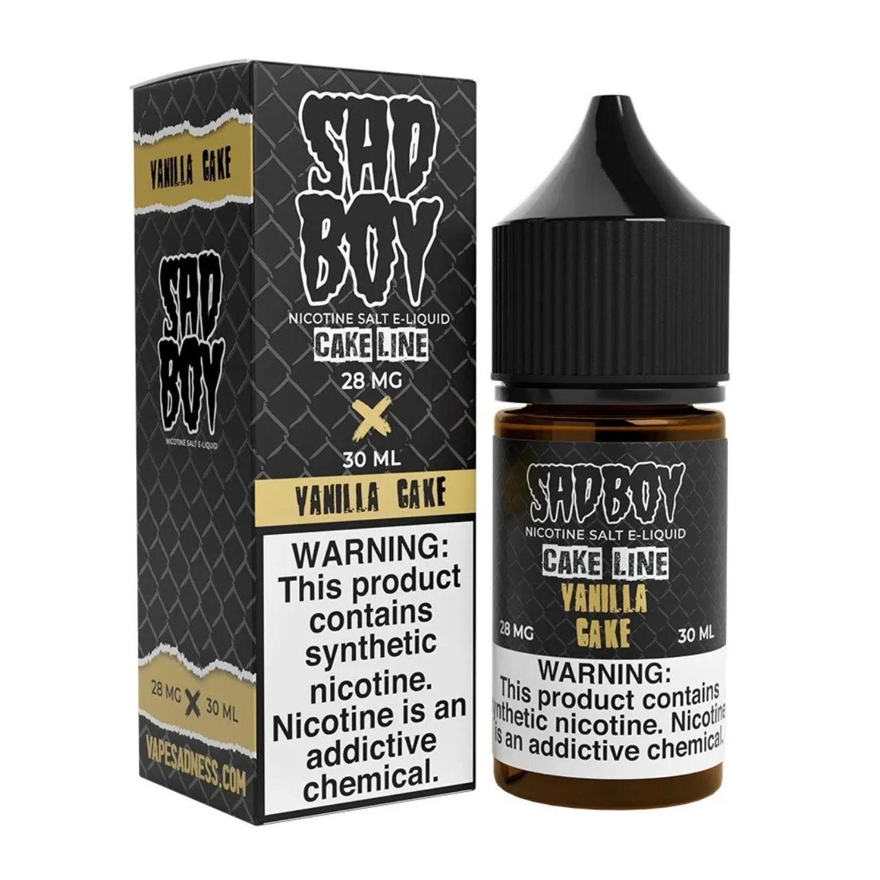 SadBoy CakeLine Vanilla Cake Synthetic Nicotine 30ml Salt E-Juice