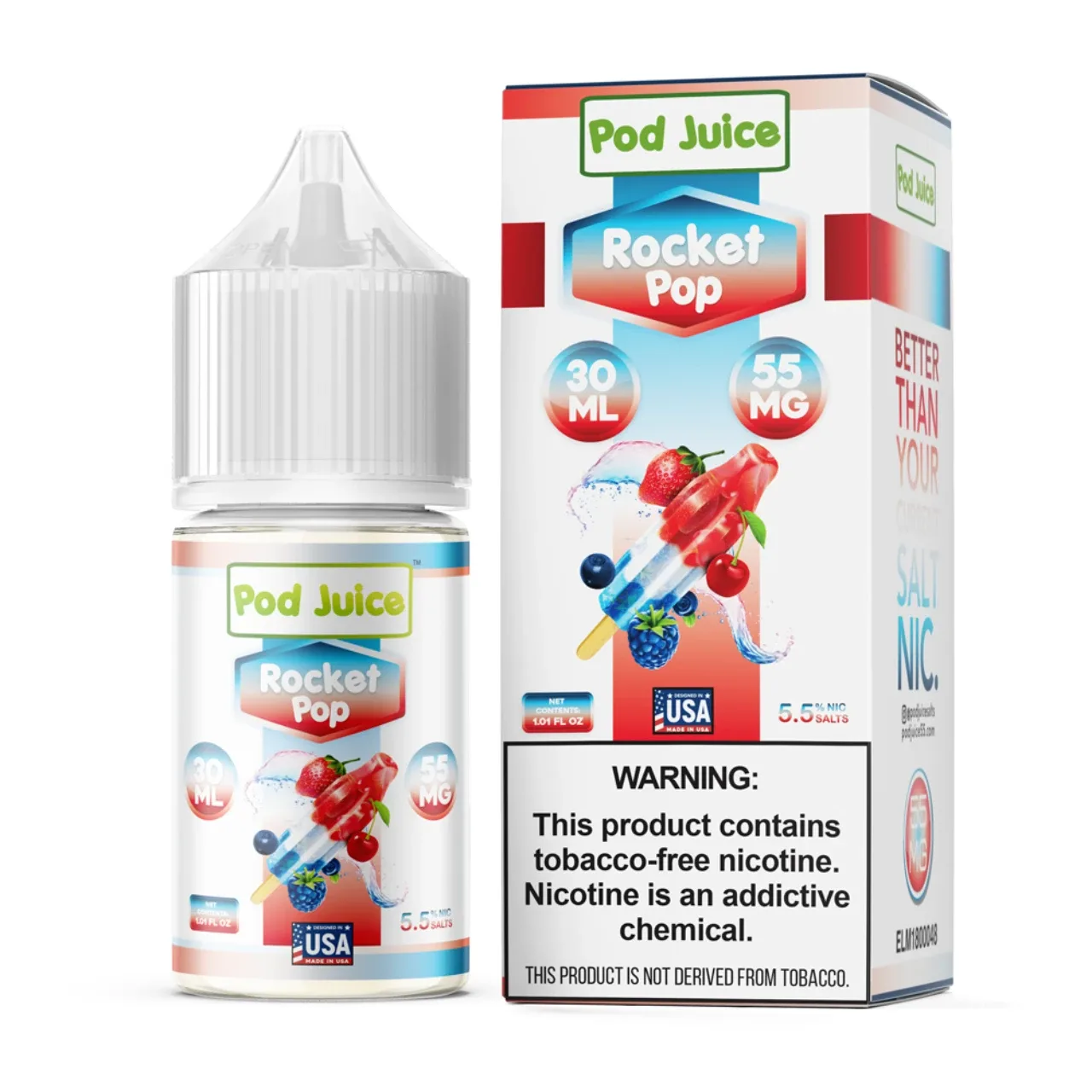 Salt Rocket Pop Tobacco Free Nicotine E-Juice 30ml | Pod Juice