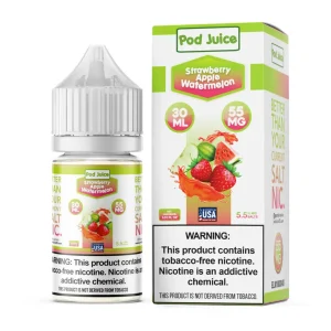 Salt Strawberry Apple Watermelon Tobacco Free Nicotine E-Juice 30ml | Pod Juice