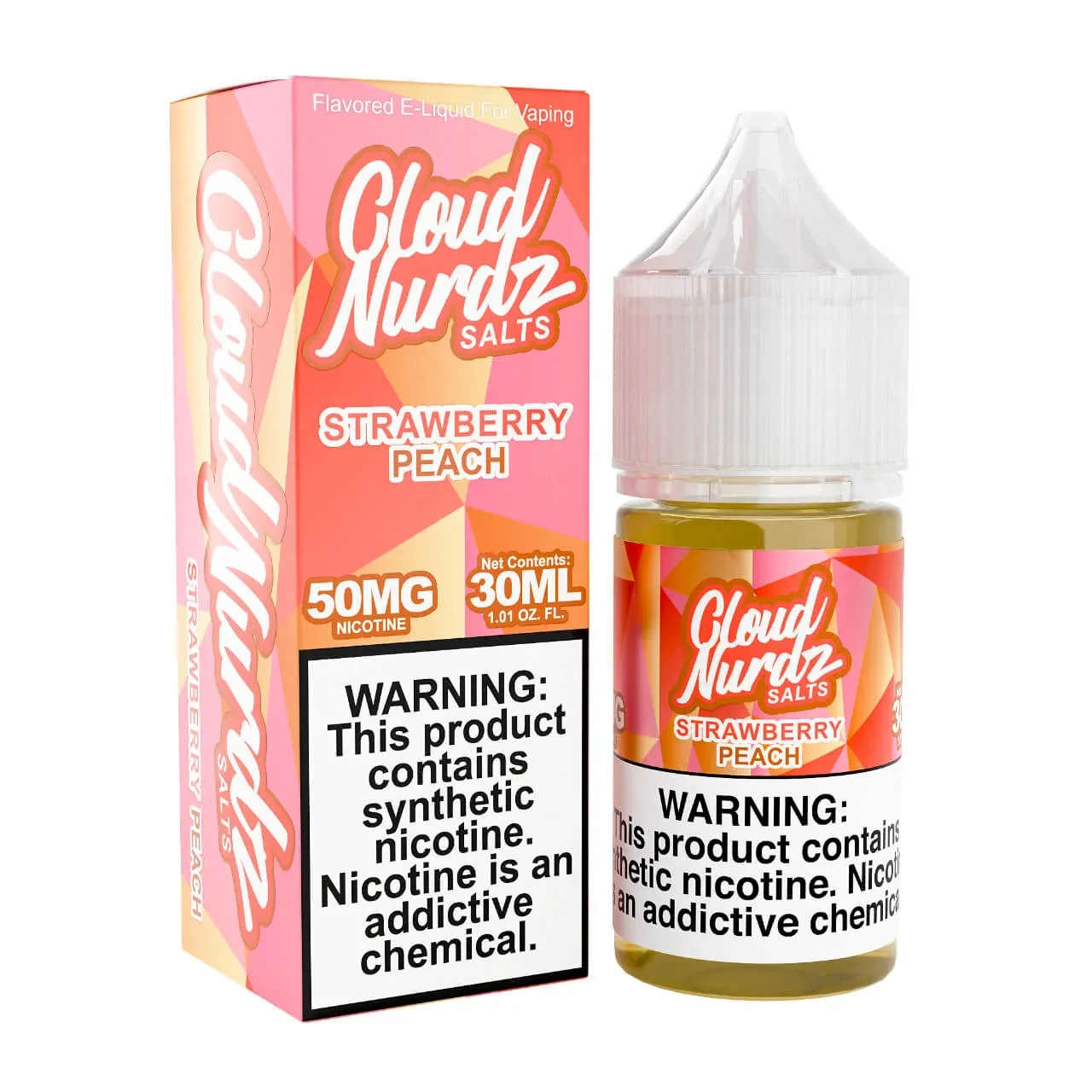 Salts Strawberry Peach Synthetic Nicotine 30ml E-Juice | Cloud Nurdz