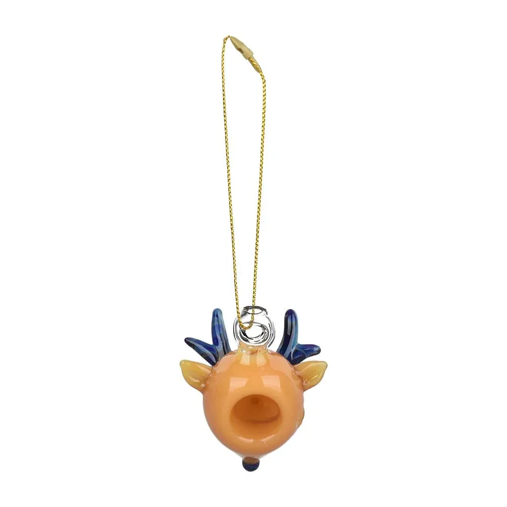 Santa's Secret Hangable Glass Christmas Ornament - 2.25" / Reindeer - Image 2