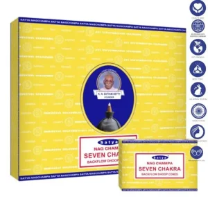 Satya Backflow Cones - Seven Chakra Backflow Dhoop Incense 10 Cones