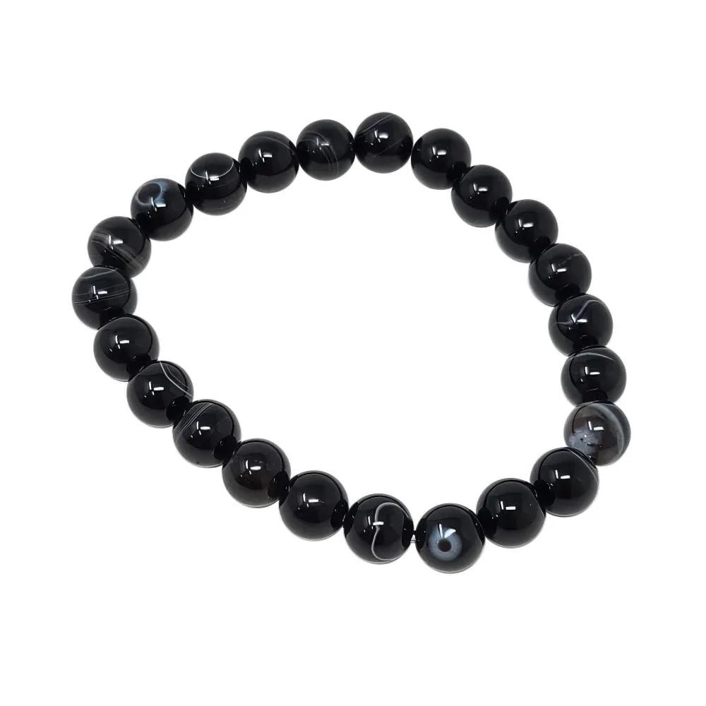 Semi-Precious Gemstone Beaded Elastic Bracelet - Image 2