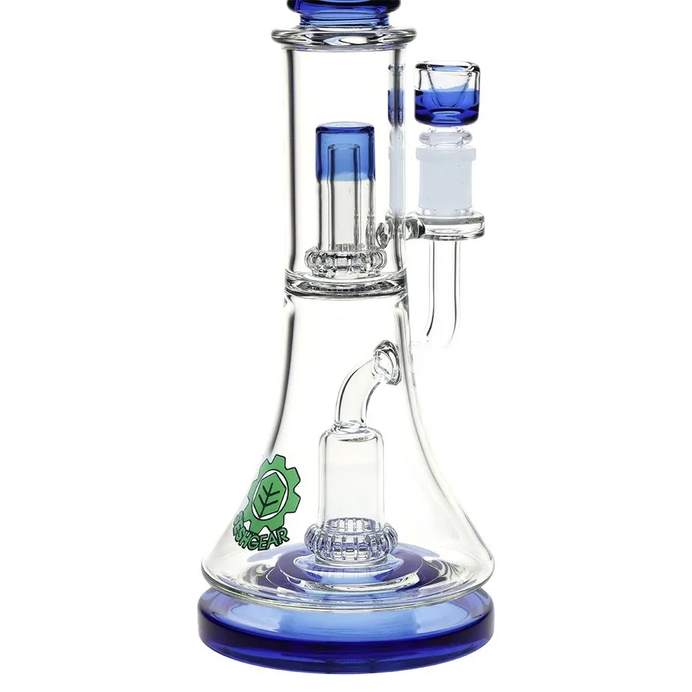SeshGear Double Showerhead Perc Glass Water Pipe - 13" / 14mm F - Image 2