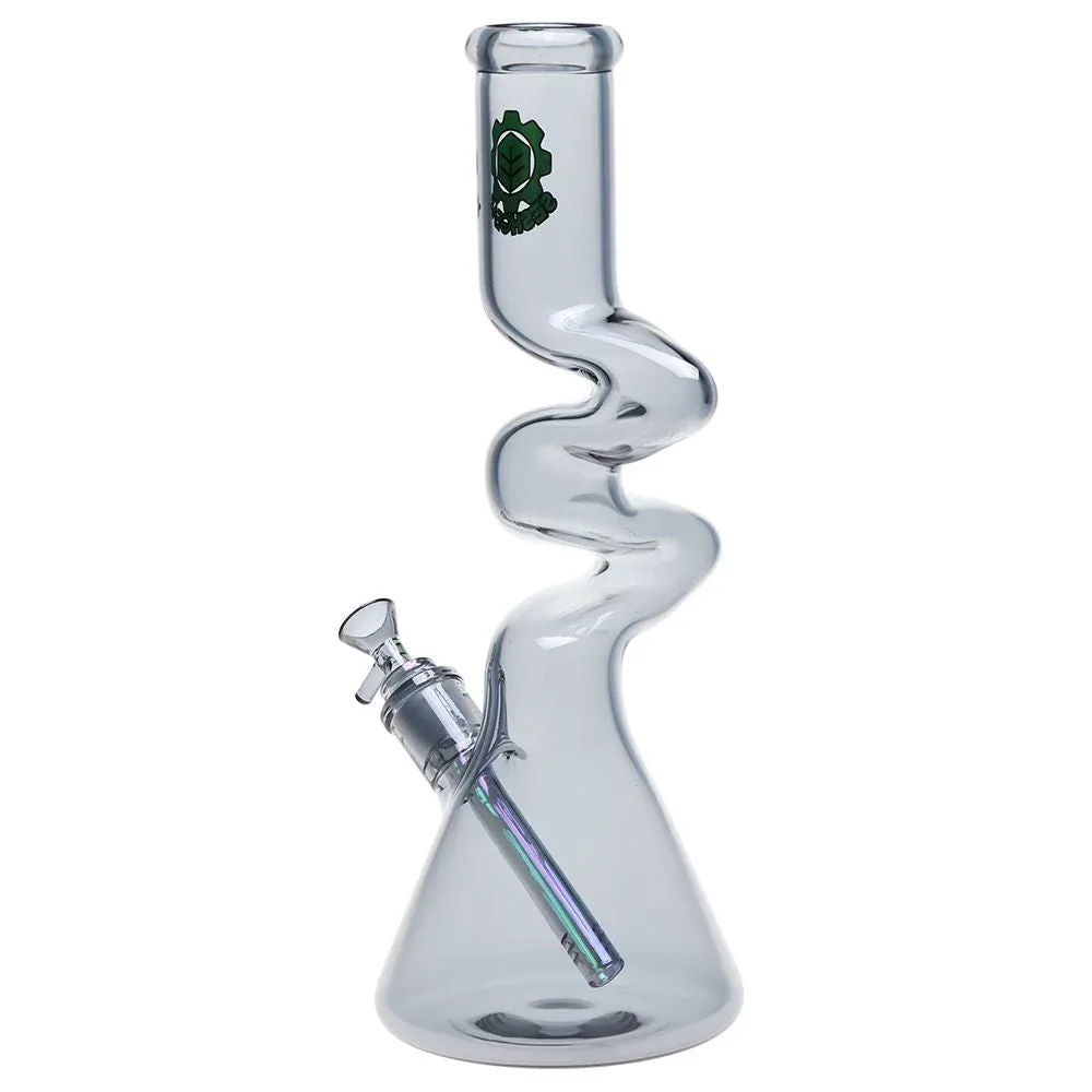 SeshGear Electro Zig Zag Beaker Glass Water Pipe - 14.75" / 14mm F / Colors Vary - Image 2