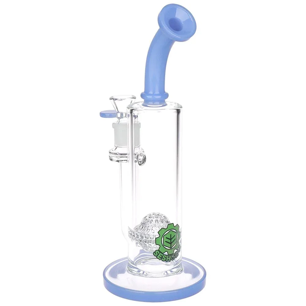 SeshGear Golf Ball Perc Glass Water Pipe | 10" | 14mm F | Colors Vary - Image 2