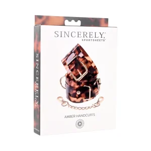 Sincerely, Sportsheets Amber Adjustable Handcuffs with Removable Chain Tortoiseshell