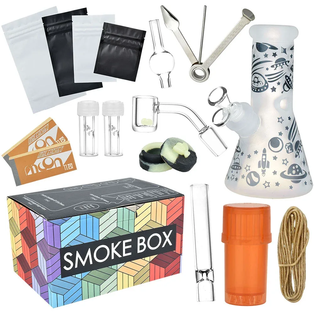 Smoke Box Water Pipe and Smoking Kit - 7.75" / 14mm F / Colors Vary - Image 2