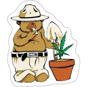 Smokey Bear Pot-ted Plant Sticker - 5" x 4.25"