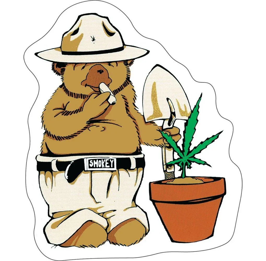 Smokey Bear Pot-ted Plant Sticker - 5" x 4.25" - Image 2