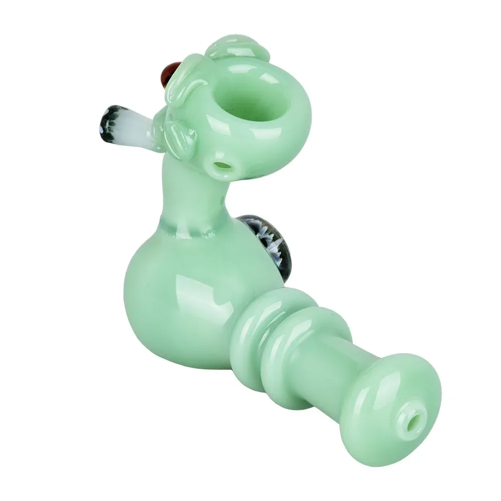 Smoking Alien Glass Hand Pipe - 5" - Image 2