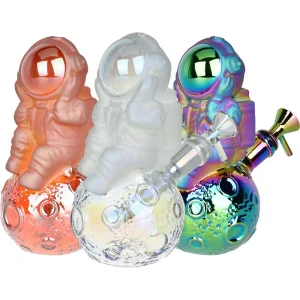 Space Man On The Moon Glass Water Pipe - 6.75" / 14mm F
