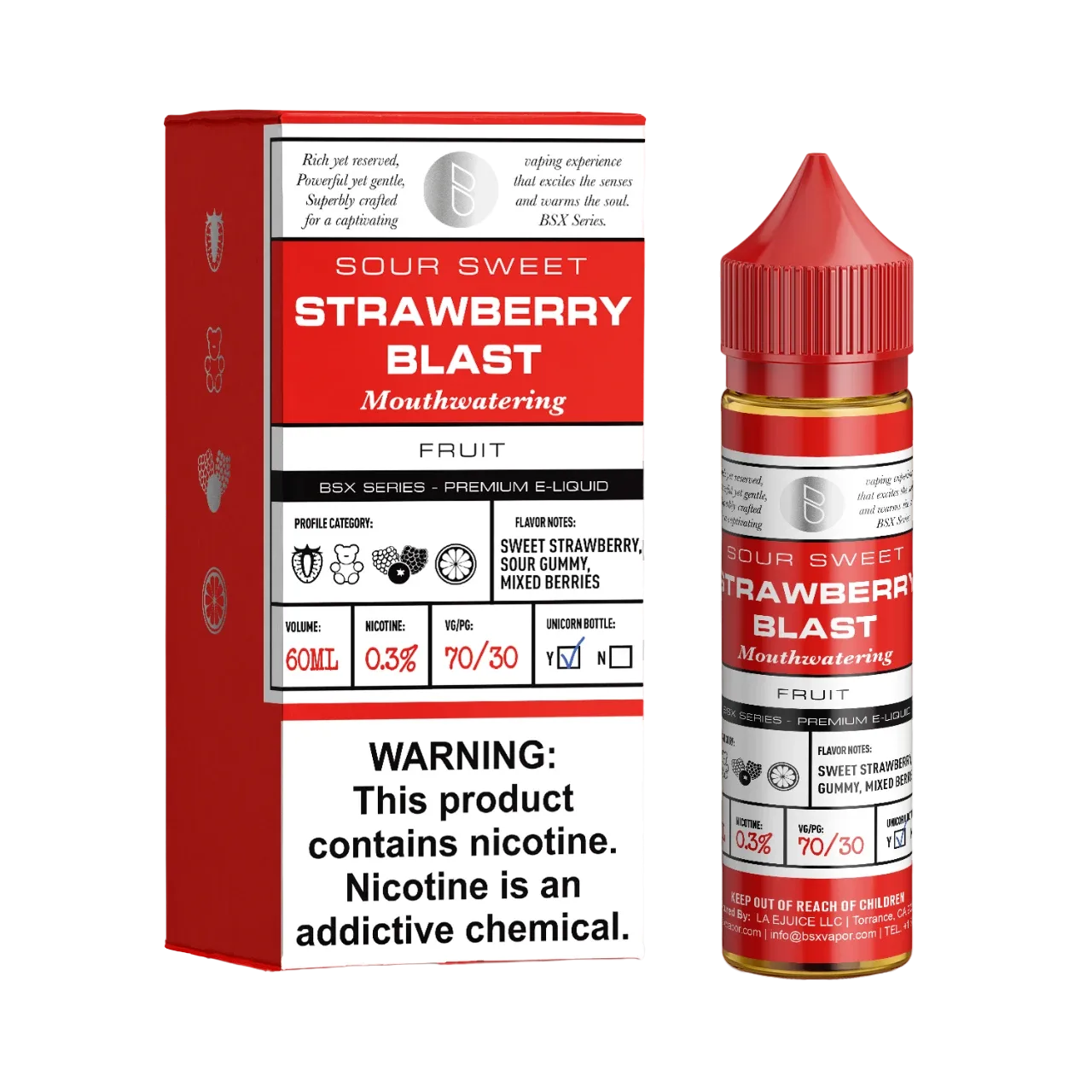 Strawberry Blast 60ml E-Juice | BSX