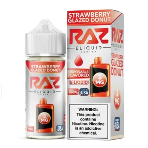Strawberry Glazed Donut Tobacco Free Nicotine E-Juice 100ml | Pod Juice x RAZ