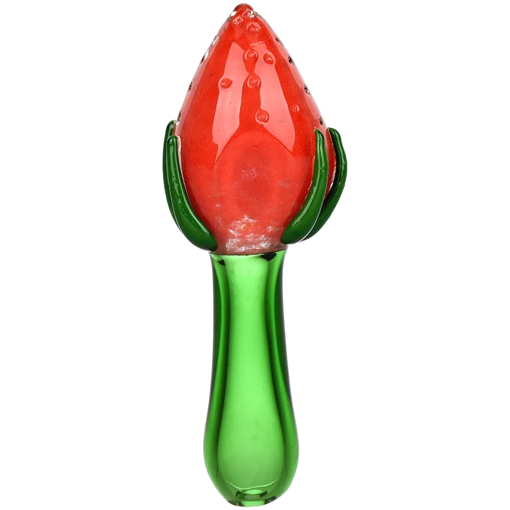 Strawberry Remedy Glass Hand Pipe - 5" - Image 2