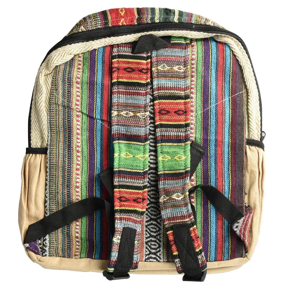 ThreadHeads Black Hemp Leaf Stripes Backpack - Image 2