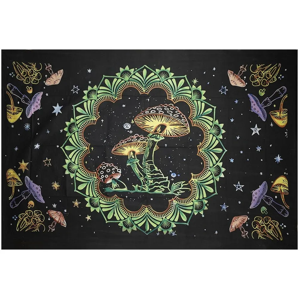 ThreadHeads Mushroom Mandala Tapestry - 55"x83" - Image 2