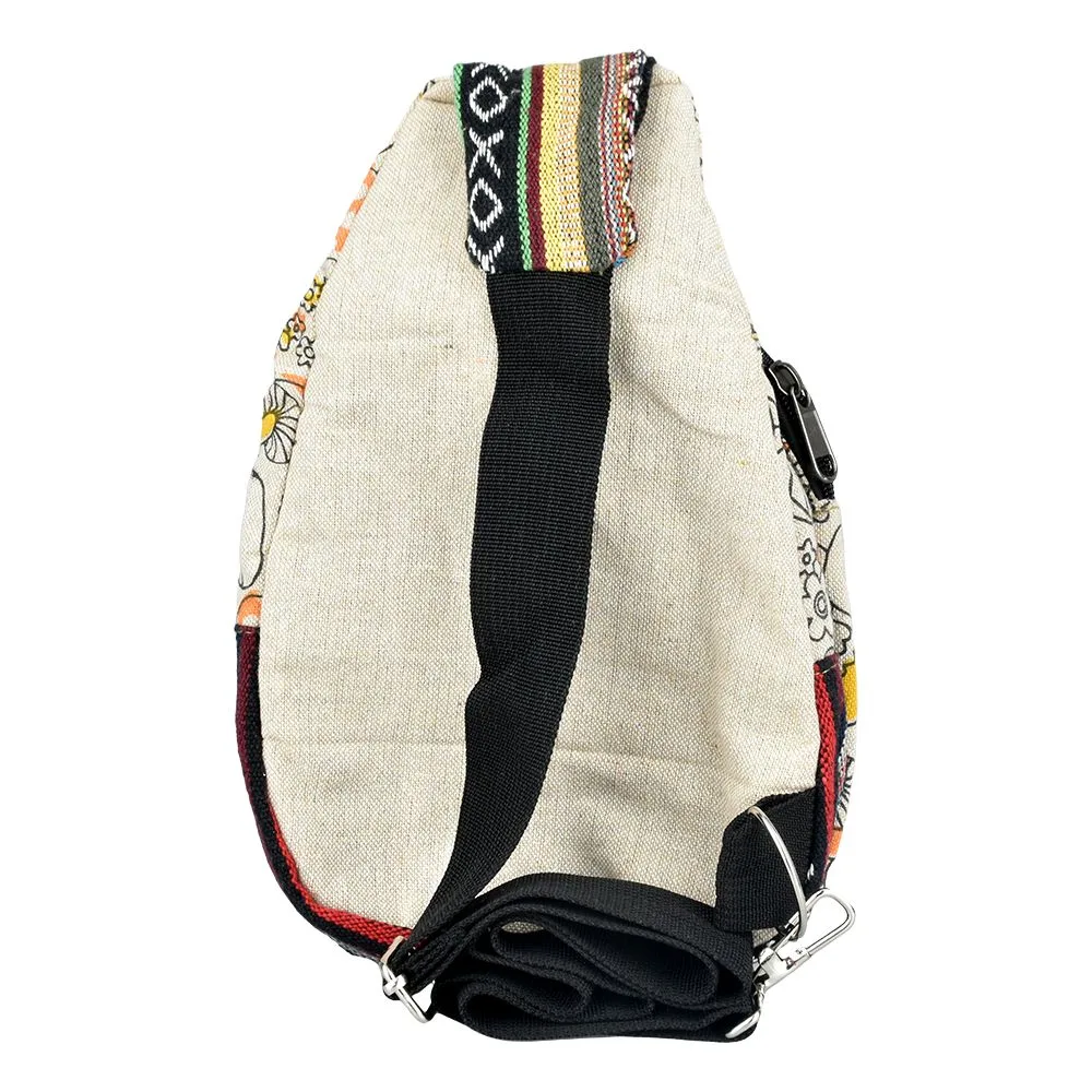 Threadheads Tie-Dye Mushroom Garden Pactchwork Sling Bag - 9"x8" - Image 2