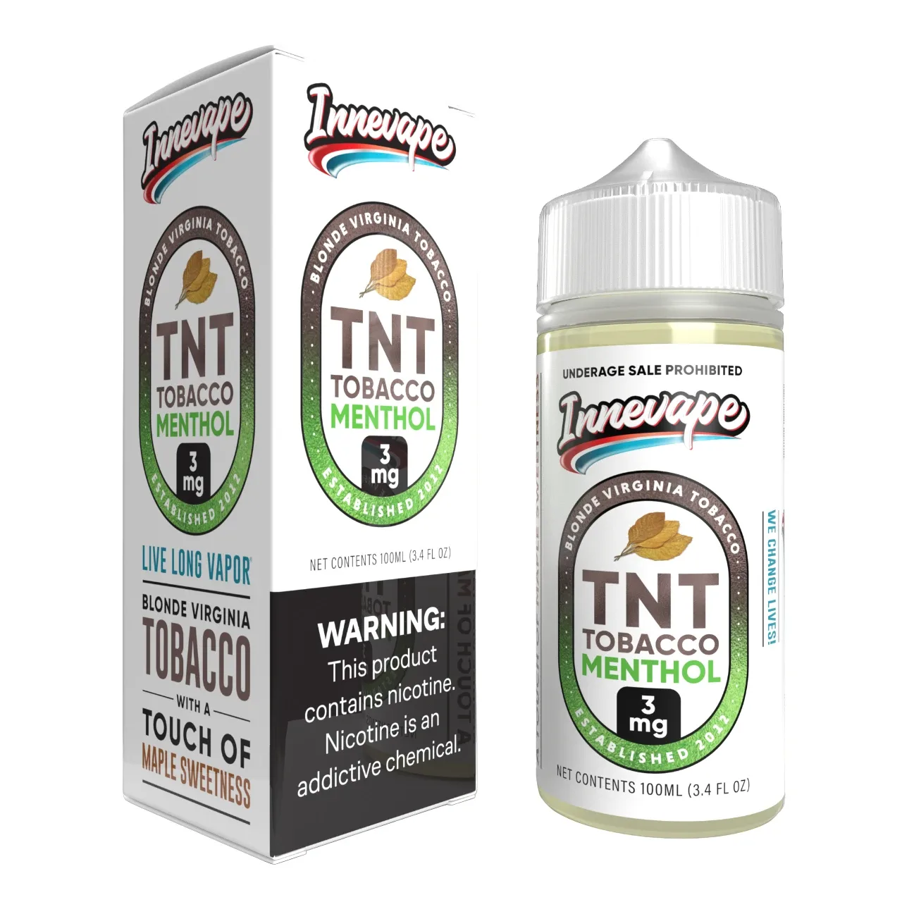 TNT Tobacco Menthol 100ml E-Juice | Innevape
